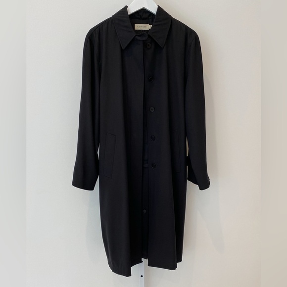CALVIN KLEIN COLLECTION LIGHTWEIGHT SILK COAT 6 - Picture 2 of 16